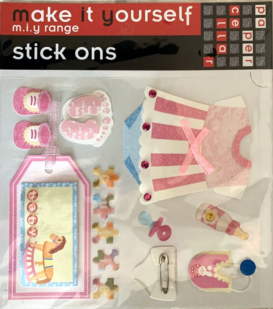J194 Paper Cellar Bubble Stick Ons - Baby Girl