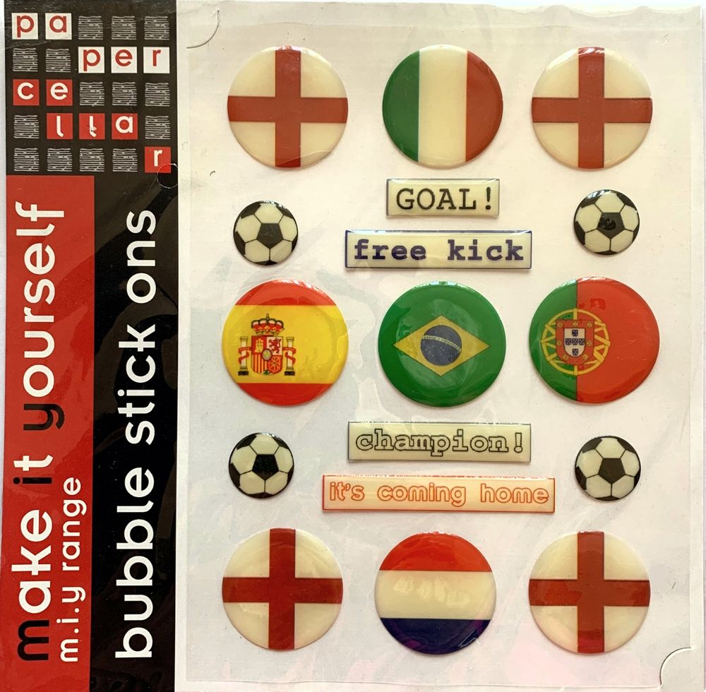 J190 Paper Cellar Bubble Stick Ons - World Cup
