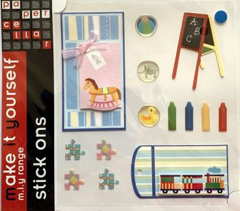 J195 Paper Cellar Bubble Stick Ons - Children's Toys