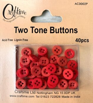 J222 Craftime Two-Tone Buttons - Reds