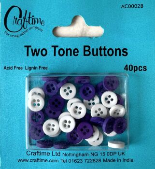 J220 Craftime Two-Tone Buttons - Blues