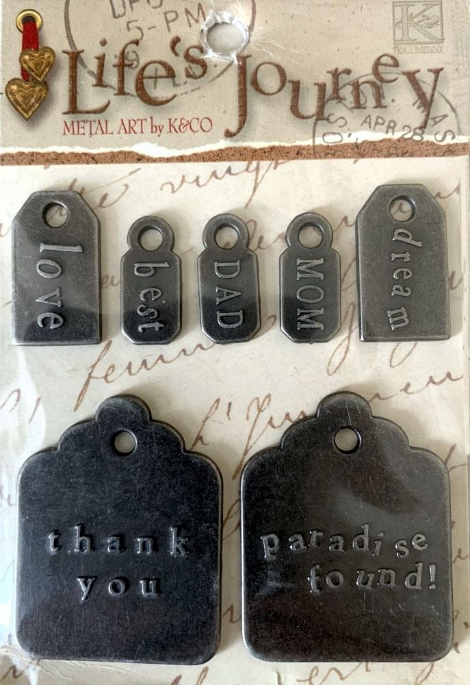 J224 Life's Journey Metal Art Tags by K & Co