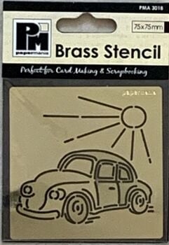 J183 Papermania Brass Stencil - Car