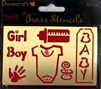 J179 Dovecraft Designer Brass Stencil - Baby