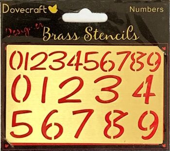 J180 Dovecraft Designer Brass Stencil - Numbers