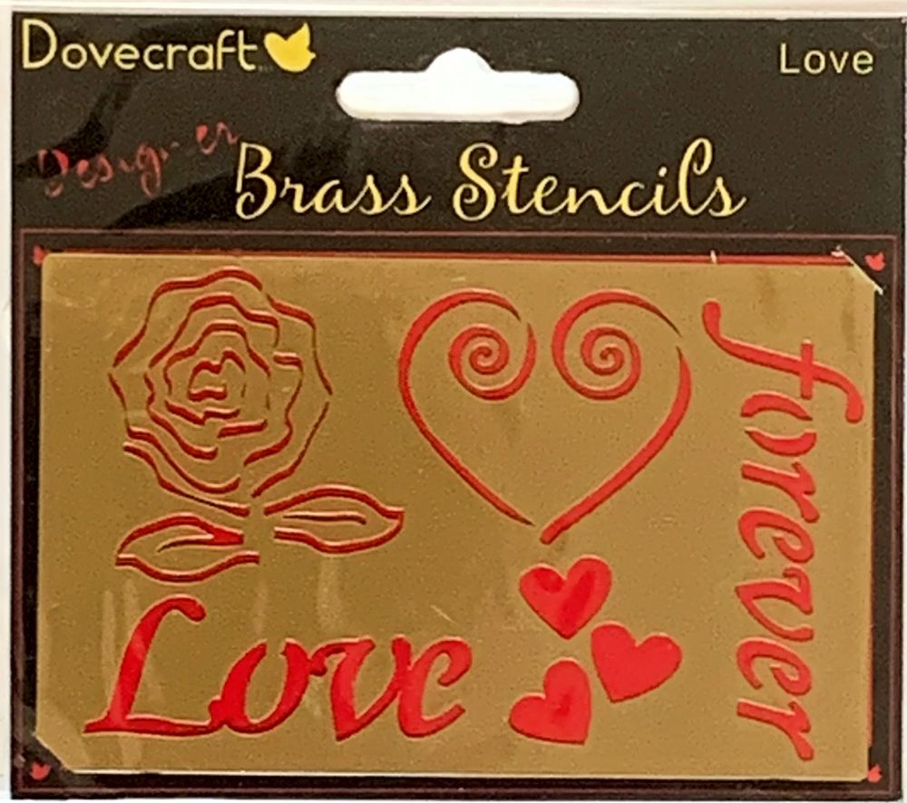 J181 Dovecraft Designer Brass Stencil - Love