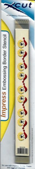J93 XCut Impress Embossing Border Stencil - Santa Face