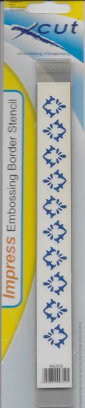 J91 XCut Impress Embossing Border Stencil - Diamond Reverse