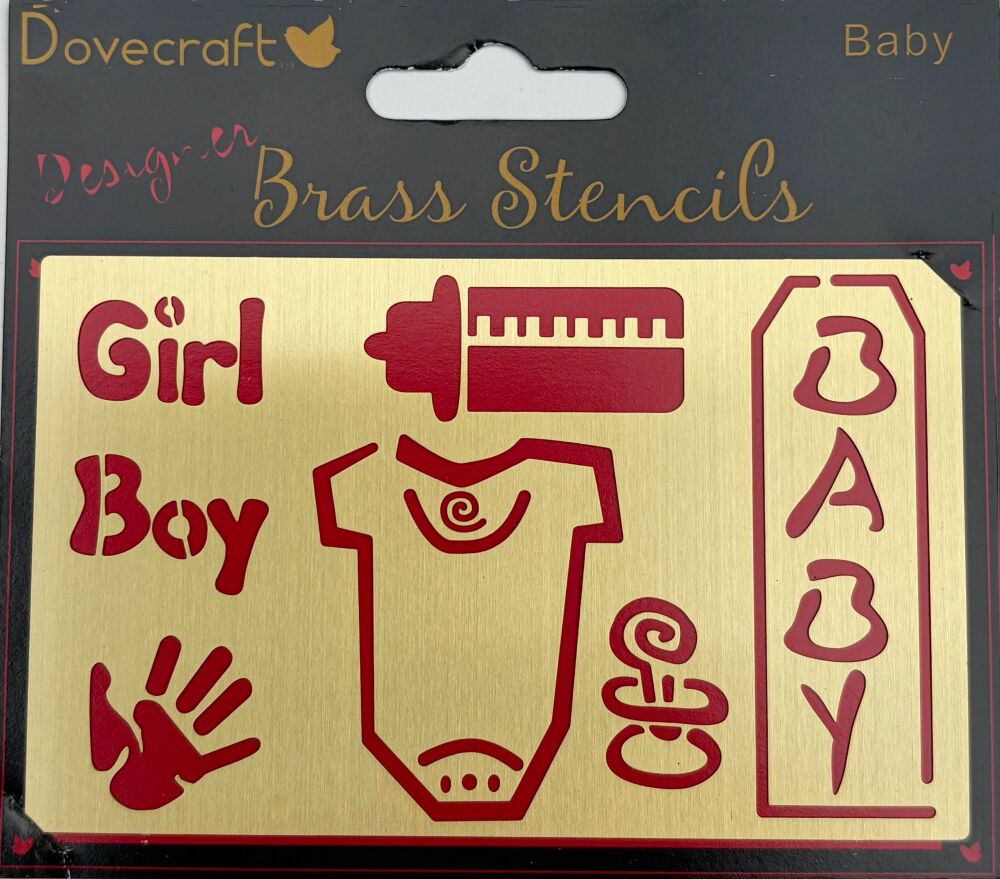 J179 Dovecraft Designer Brass Stencil - Baby