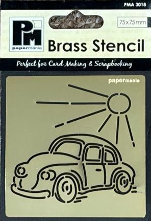 J183 Papermania Brass Stencil - Car