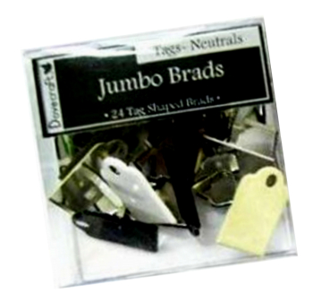 Dovecrafts Jumbo Brads, Tags - Neutrals