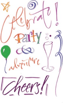 JT426 Clear Expressions Clear Rubber Stamps - Celebrate