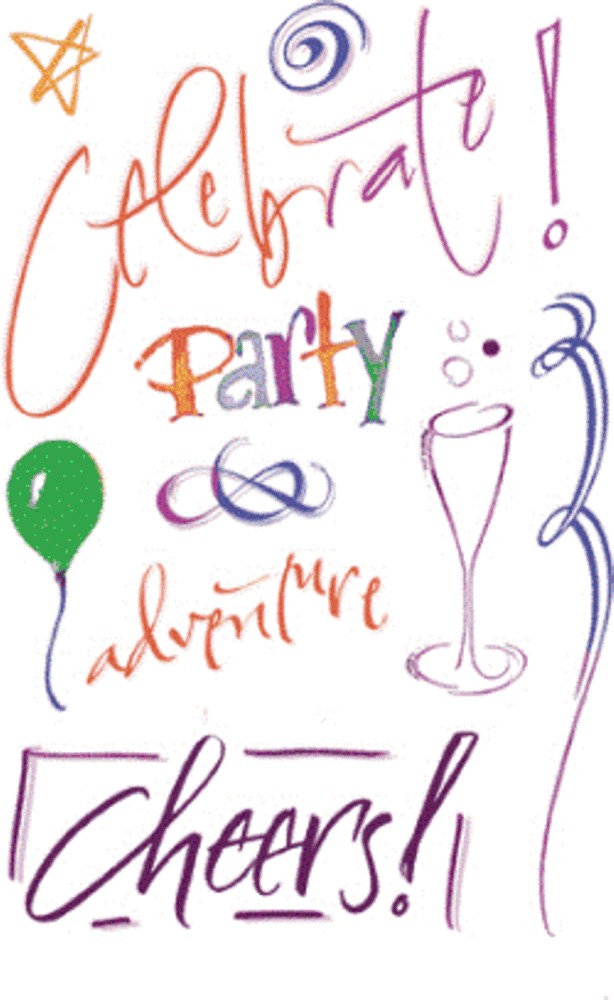 Clear Expressions Clear Rubber Stamps - Celebrate