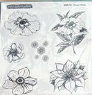 JT432 Rubbadubbadoo Stick 'n Stamp Magnetic Rubber Stamps - Flower Heads