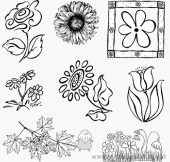 JT431 Rubbadubbadoo Stick 'n Stamp Magnetic Rubber Stamps - Flowers & Lace