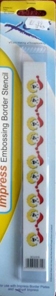 XCut Impress Embossing Border Stencil - Santa Face