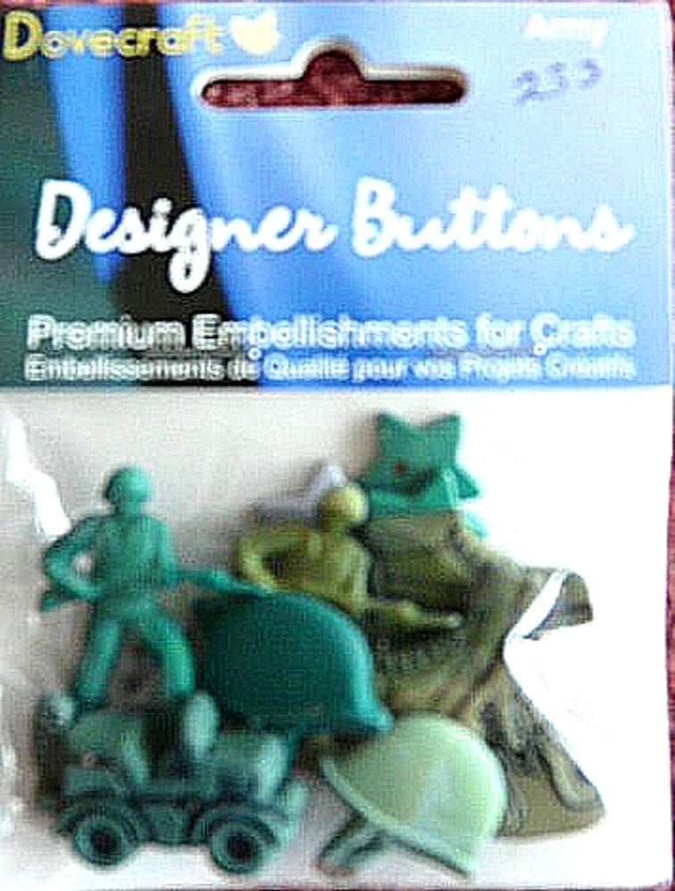 Dovecraft Designer Buttons - Army