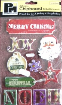 J302 Papermania Adhesive Chipboard Embellishments - Noel