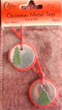 J305 Craftime Christmas Metal Tags - Tree and Bell
