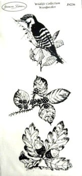 JS236 Joanna Sheen Unmounted Rubber Stamps - Wildlife Collection - Woodpecker