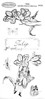 JS226 Joanna Sheen Unmounted Rubber Stamps - Garden Fairy Collection - Tulip