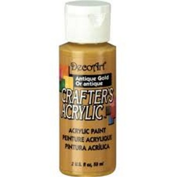 JT554 DecoArt 59 ml Crafter's Acrylic All-Purpose Paint - Antique Gold