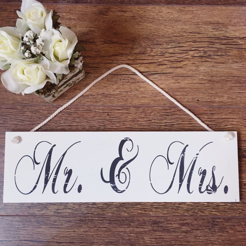 Mr & Mrs Hanging Wooden Signs
