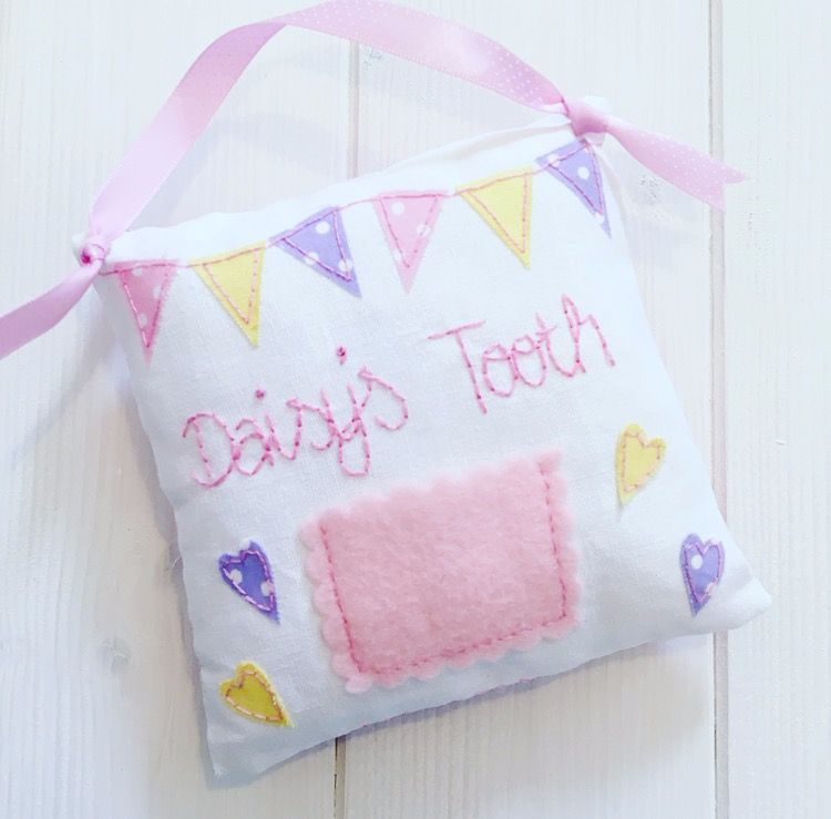 Girls Handmade Personalised Tooth Pillows