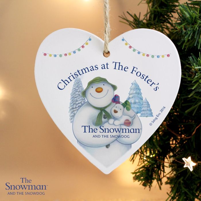 The Snowman and the Snowdog Heart Decoration