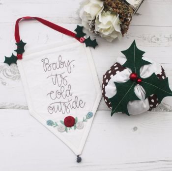 Festive Embroidered Banner