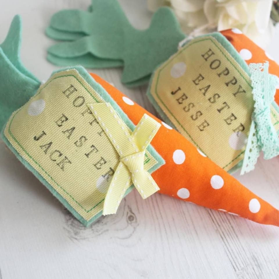 Individual Fabric Carrot with Rustic Gift Tag