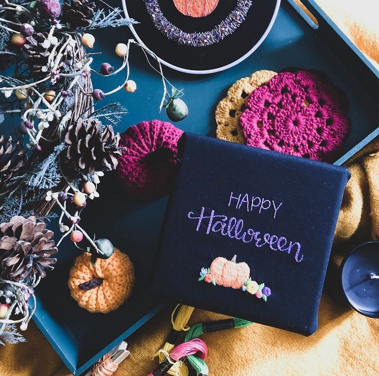 Happy Halloween Pumpkin Embroidery 