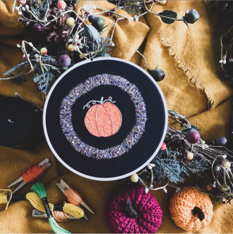 Halloween Pumpkin Embroidery Hoop