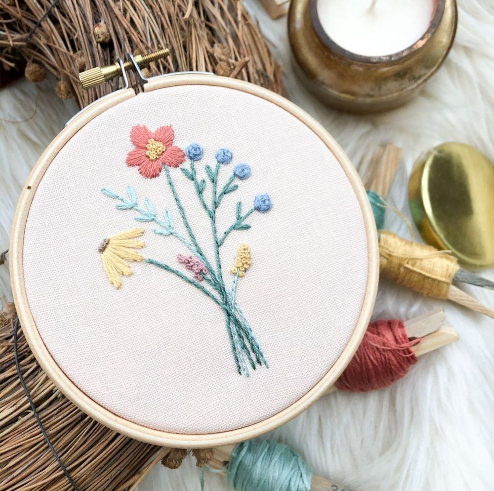 Spring Bouquet Embroidery Kit