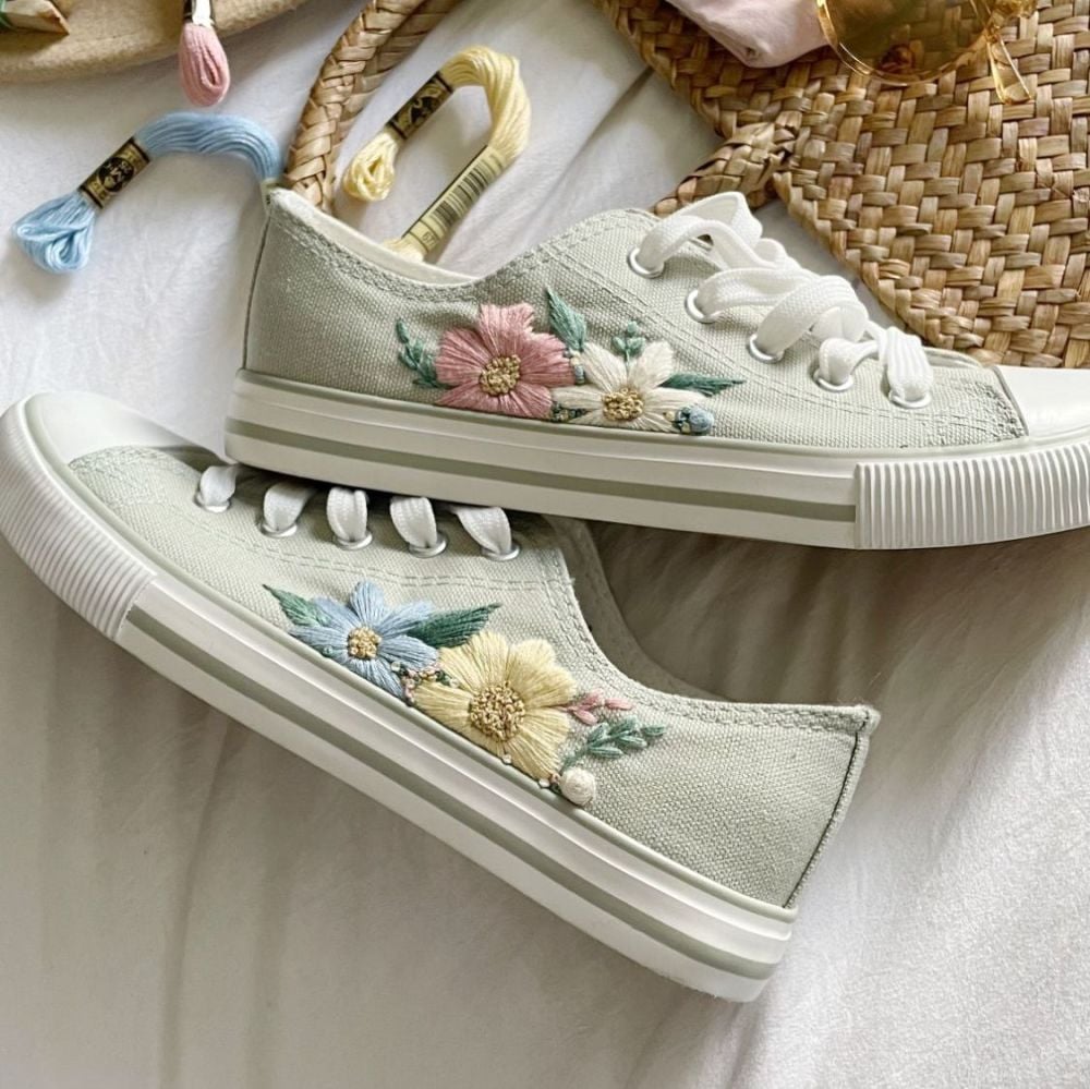 Summer Blush Limited Edition Embroidered Trainers