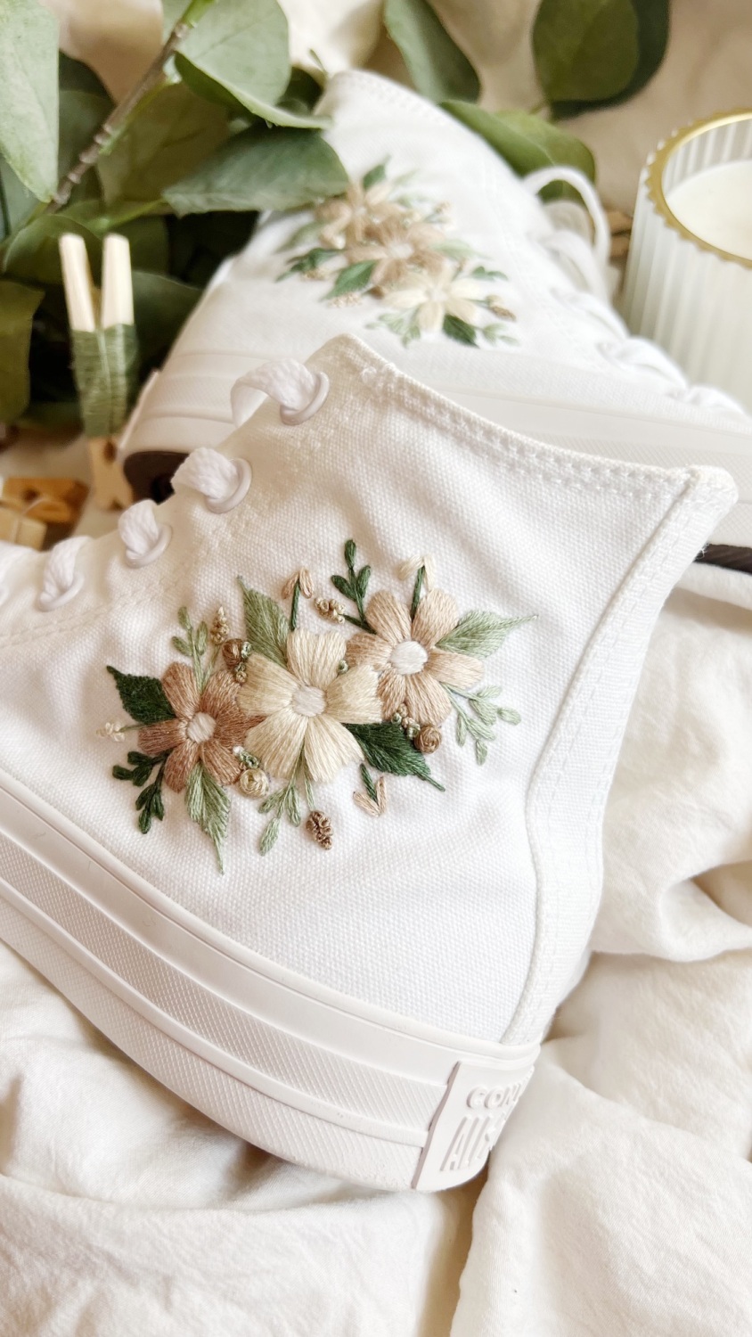 Embroidered  High Top Trainers REMAINING BALANCE