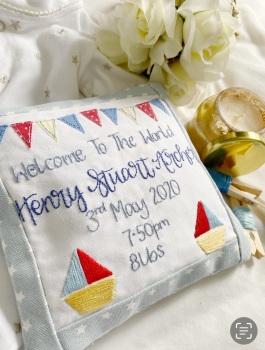 Personalised Embroidered Keepsake Cushion