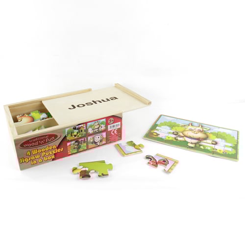 Farmyard Puzzles in Wooden Box