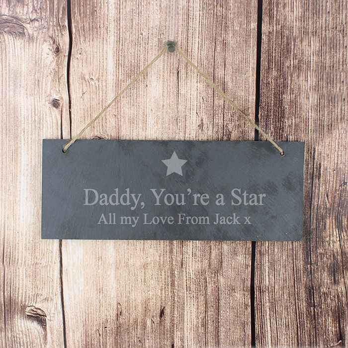 Star Motif Slate Door Sign