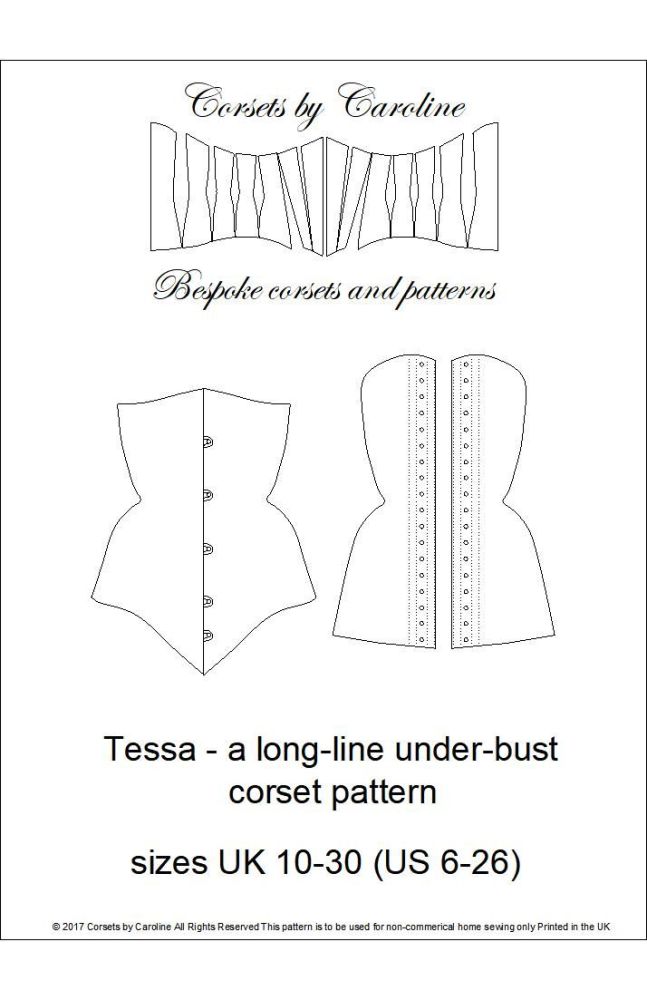 Corset Pattern plus Sizes Included Tessa a 20 Panel Under-bust in