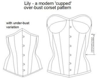 Lilly a Cupped Corset Pattern With Under-bust Option Size UK8-22/ US 4-18,  Cup Sizes A-DD UK12-16, A-D UK8-10,18-20, B-DUK22 -  Canada