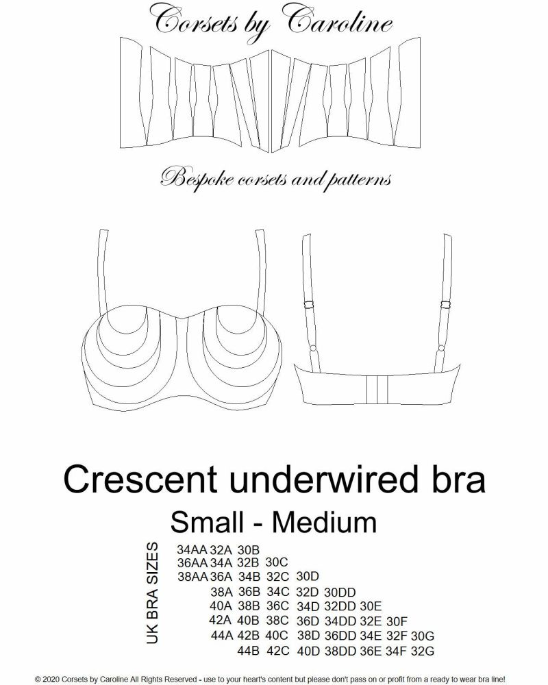 Crescent (5-panelled) bra digital pattern