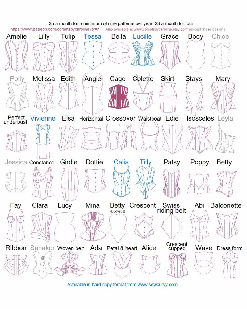 Made to measure corset patterns