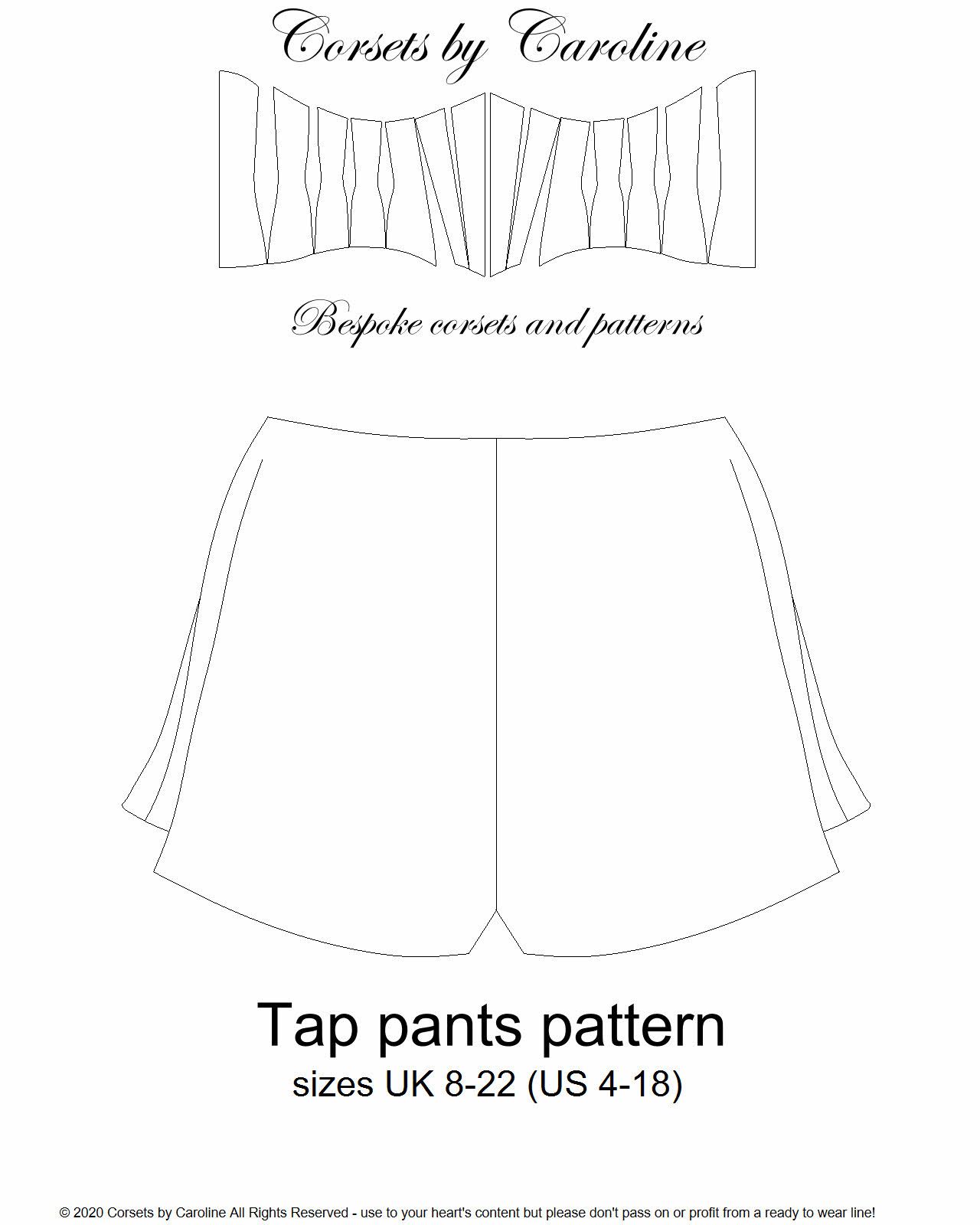 Tap pants digital pattern