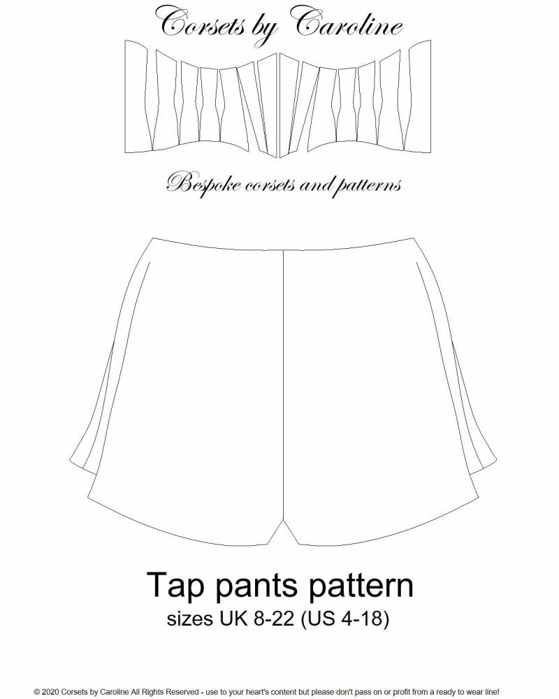 Tap pants digital pattern