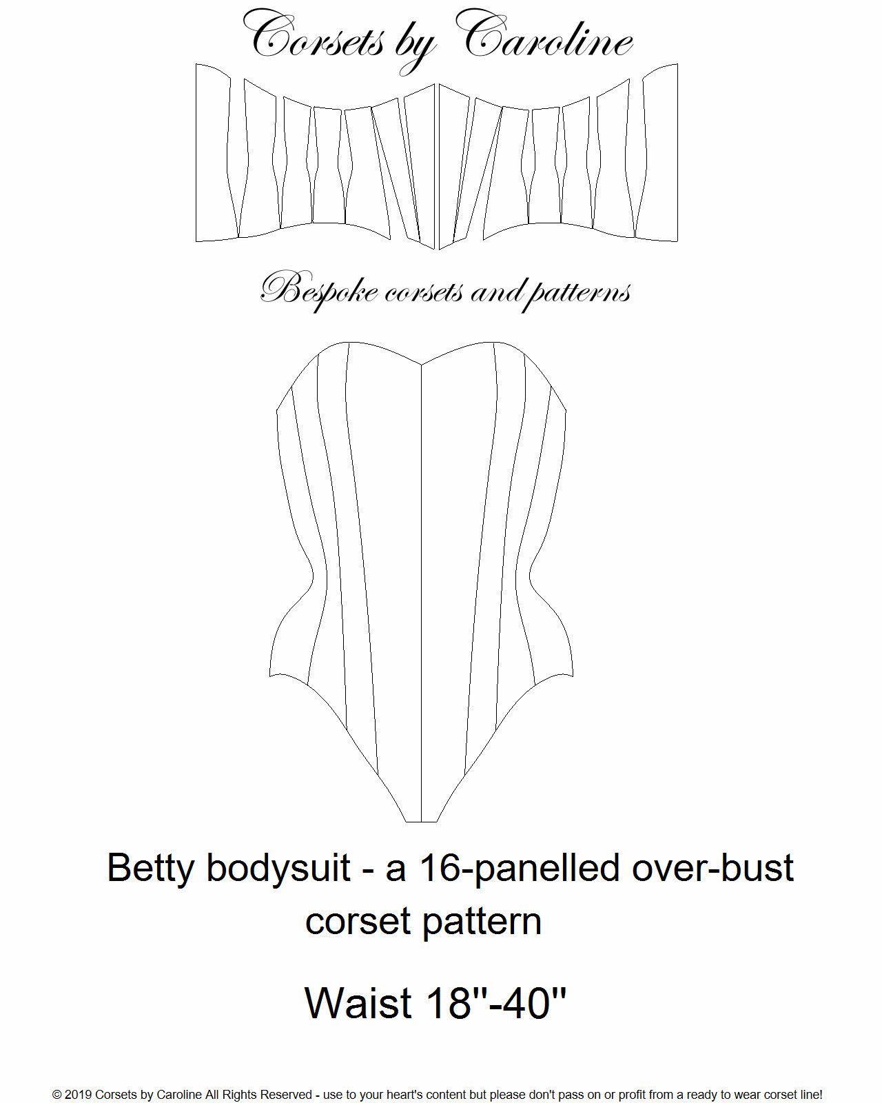 Betty bodysuit corset pattern