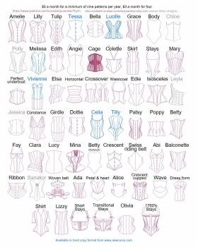 Corset patterns and one-off bespoke corsets from Corsets by Caroline