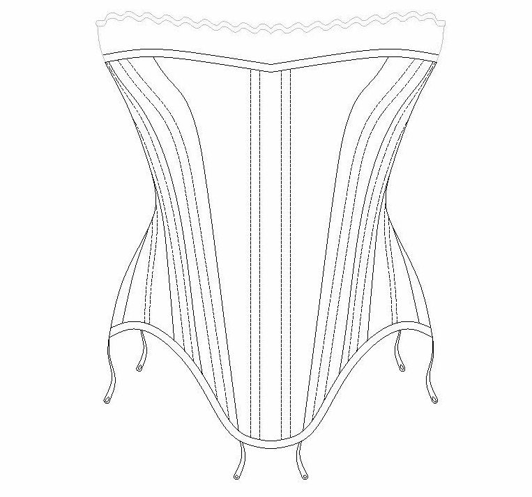 Florence - a 1906 Edwardian digital corset pattern & bust improver pad