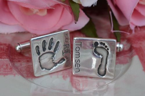 Handprint or Footprint Cufflinks (standard size)