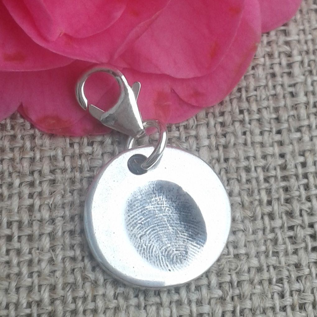 Fingerprint charm on lobster clasp suitable for Thomas Sabo bracelet